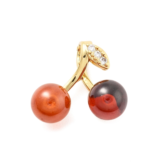 Латунные микро проложить кубического циркония подвески, cmолой, черри прелести