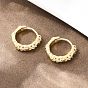 Серьги-кольца из латуни с микропаве из прозрачных кубических цирконий