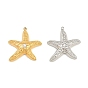 304 Edelstahl mit Kristall-Strass-Anhängern, Seestern Charms