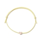 Bracelet de perles tressées en laiton doré clair, bracelet réglable cordon polyester ciré, couleur mixte
