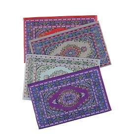 Шелковые миниатюрные ковры в этническом стиле, тканый турецкий ковер, для украшения кукольного домика, прямоугольные