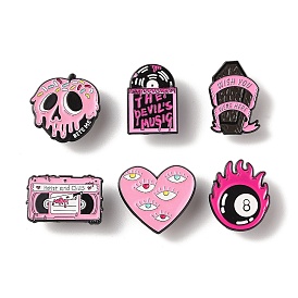 Halloween Themed Enamel Pins, Black Alloy Broocheses for Backpack Clothes