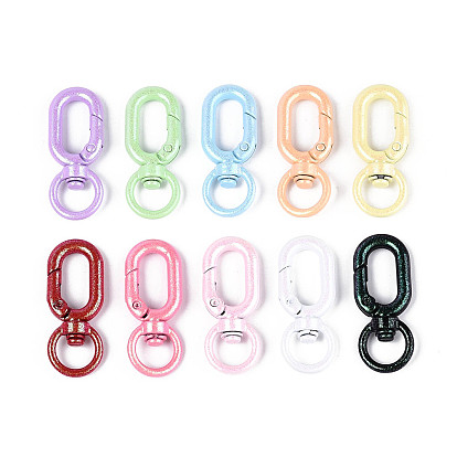 Карабинные застежки из сплава, окрашенные распылением, овальные, без кадмия и без свинца