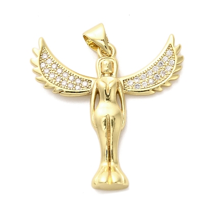 Латунные микро проложить кубического циркония подвески, ангел, долговечный, без кадмия и без свинца, стойки покрытие