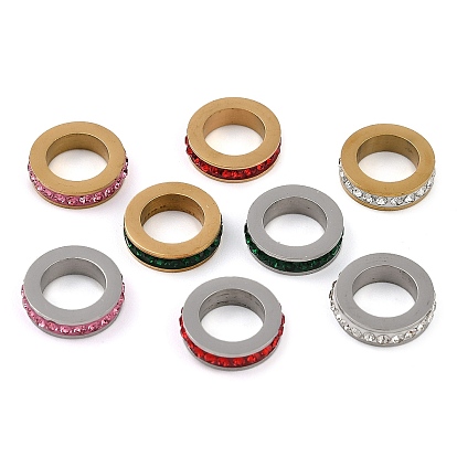 304 из нержавеющей стали европейские шарики, с полимерной глиной горный хрусталь, бусины с большим отверстием, колонка