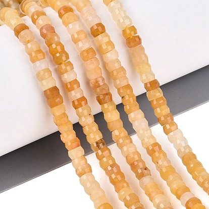Natural Topaz Jade Beads Strands, Rondelle, Faceted