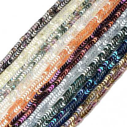 Electroplate Transparent Glass Beads Strands, Arrow