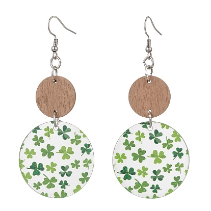 Серьги-гвоздики из акрила и тополя