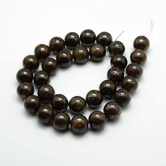 Round Natural Bronzite Beads Strands