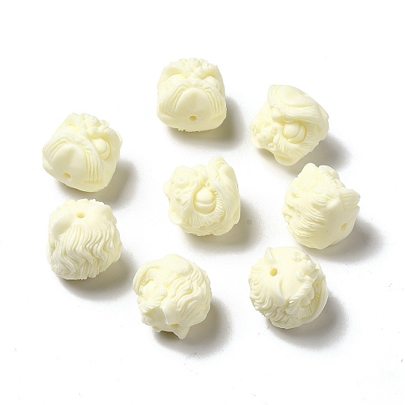 Синтетические каменные бусины, танцующая голова льва