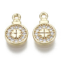 Латунные микропаве прозрачные кубические циркониевые подвески, без никеля , плоско-круглые