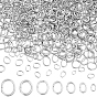 1050pcs 7 styles 304 anneaux de jonction en acier inoxydable, Anneaux ouverts, ovale