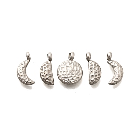 5 шт. 304 подвески из нержавеющей стали, очарование фазы луны