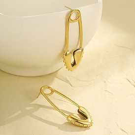 Скрепка с сердцем 304 серьги-гвоздики из нержавеющей стали для женщин