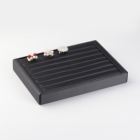 Wood Rings Displays, Covered with PU Leather, 18x25x3.2cm