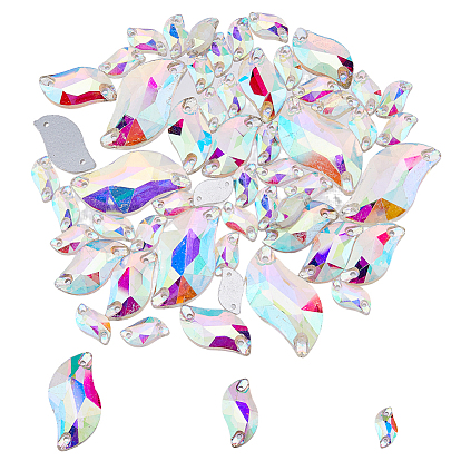 3 стиль пришивания стразов, стекло горный хрусталь, 2-отверстия ссылки, аксессуары для одежды, с формой