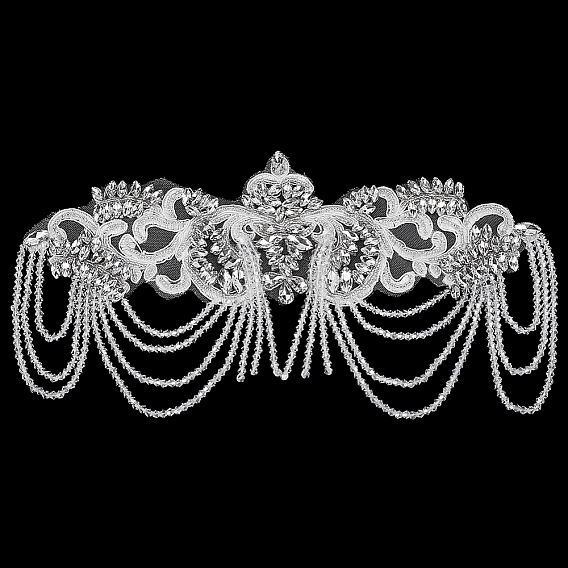 1аксессуары для украшения из органзы, нашивка с кружевной аппликацией, швейные украшения, с пластиковой бисера, цветок