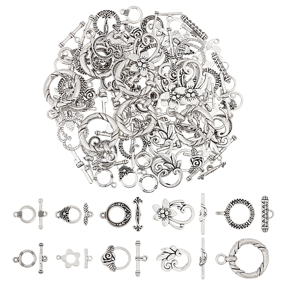 60 сумки 10 стили тибетский стиль застежки-крючки из сплава, разнообразные