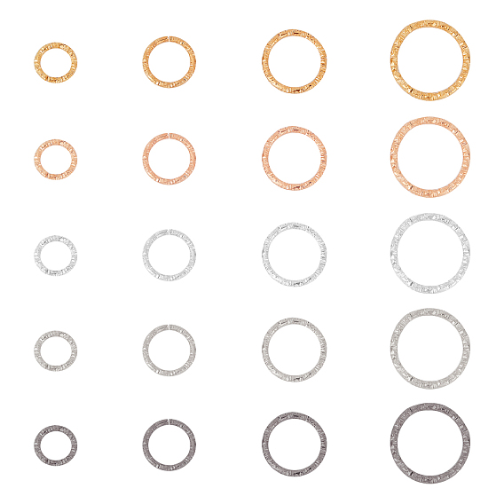 400Pcs 20 Style Iron Jump Rings, Open Rings Rings