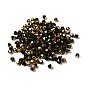 Transparent Electroplate Glass Beads, Half Golden Plated, Faceted, Bicone