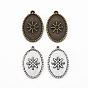 Сплавочные сеттинги для кулона, тибетский стиль, без кадмия и без свинца, овальные