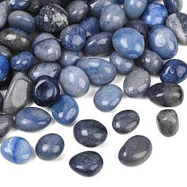 Cuentas de aventurina azul natural, teñido y climatizada, piedra caída, pepitas, sin agujero / sin perforar, gemas de relleno de jarrones