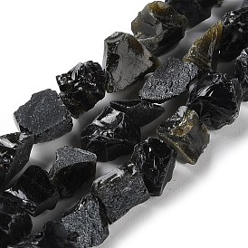 Raw Rough Natural Obsidian Beads Strands, Nuggets