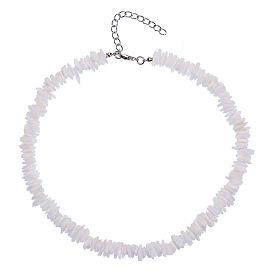 Комплект ожерелья на ключице неправильной формы с белой подвеской из сломанной ракушки - европейский и американский стиль