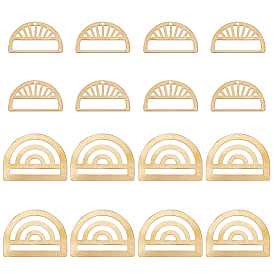 16 шт 2 стиль латунные подвески, полый, полукруглый шарм