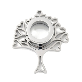 304 подвески-медальоны из нержавеющей стали, со стеклом, очарование дерева