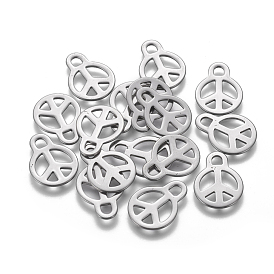 Pendentifs en acier inoxydable, signe de paix