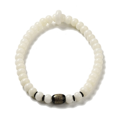Natürliche Achat & weiße Jade Bodhi Wurzel runde Perlen Stretch-Armbänder