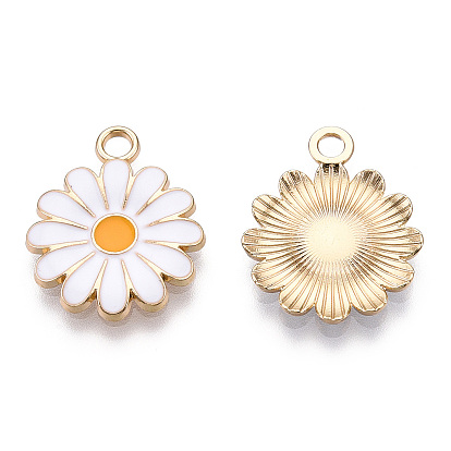 Подвески из эмали и сплава, без кадмия и без свинца, золотой свет, цветок