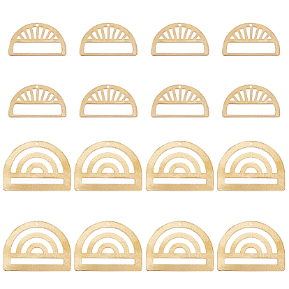 16 шт 2 стиль латунные подвески, полый, полукруглый шарм