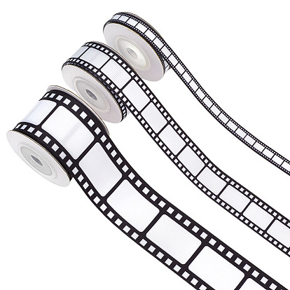 3 рулоны печатной полиэстерной ленты, рисунок пленки, для вечеринки по упаковке подарков