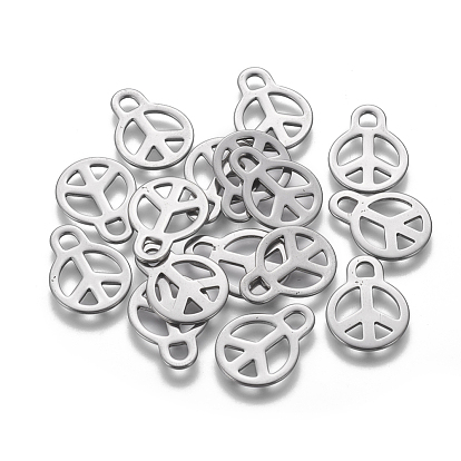 Pendentifs en acier inoxydable, signe de paix