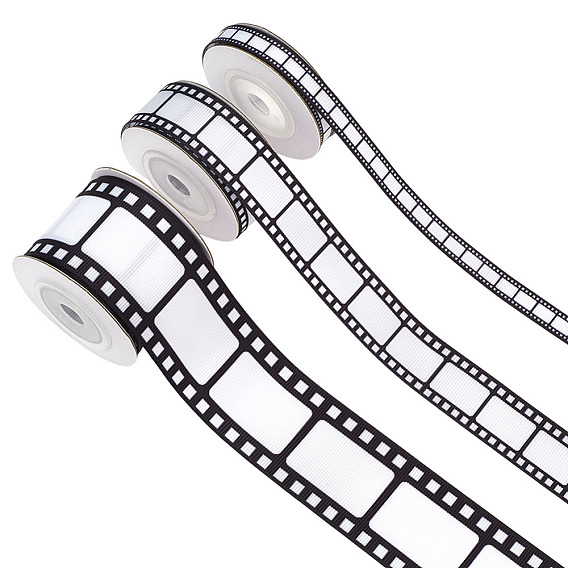 3 рулоны печатной полиэстерной ленты, рисунок пленки, для вечеринки по упаковке подарков