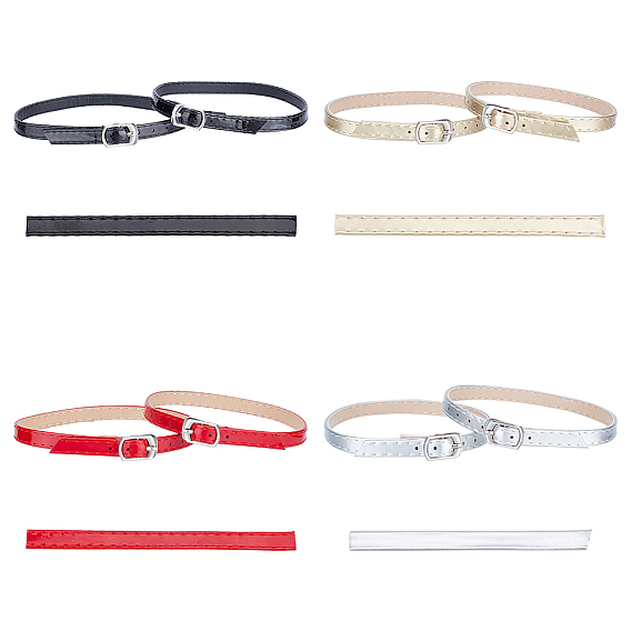 4 наборы 4 цвета искусственная кожа женские регулируемые съемные ремешки для обуви на высоких каблуках, с пряжкой сплава