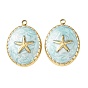 304 подвески из нержавеющей стали, с эмалью, овальные и морские звезды подвески, реальный 18 k позолоченный, ионное покрытие (ip)