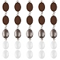 ARRICRAFT DIY Link Making Kits,include Oval Brass Cabochon Connector Settings, Plain Edge Bezel Cups and Transparent Glass Cabochons