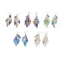 Fashion Small Nine Pieces Brass Dangle Earrings, with Earring Hooks, Leaf