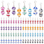 80Pcs 8 Colors Acrylic Pendant Decorations, with Alloy Lobster Claw Clasps
