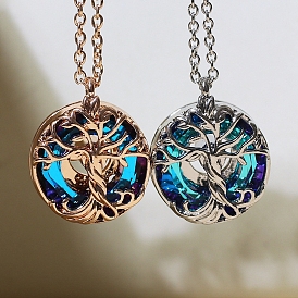 Alloy Cable Chain Tree of Life Pendant Necklaces for Women