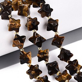 Природных тигровый глаз бисер нитей, звезда, с бисером