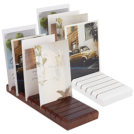 2шт. 2 цвета, сосновые деревянные подставки с прорезями для открыток, прямоугольные