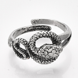 Alloy Cuff Finger Rings, Snake