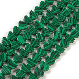 Synthetic Malachite Beads Strands, Dyed, Heart