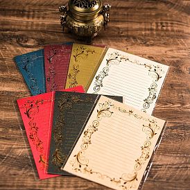 Papier bronzant rétro 3 feuilles de papier de papeterie et ensembles d'enveloppes 3 pcs, enveloppe d'invitation de fête de mariage, rectangle