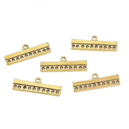 Liens de style tibétain, connecteurs chandeliers, sans cadmium et sans plomb, rectangle / barre, 9x28x2.5mm, Trou: 1.5~2mm