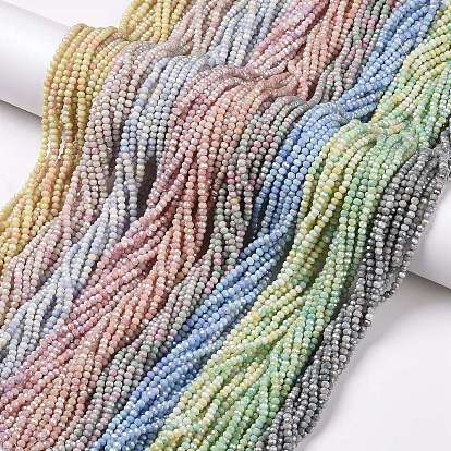 Faceted Electroplated Glass Beads Strands, AB Color Plated, Rondelle